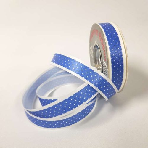 Tear-Curl Ribbon Dotty Blue 18mm