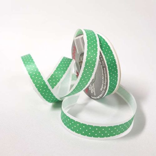 Tear-Curl Ribbon Dotty Green 18mm