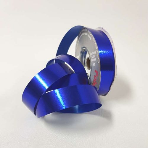 Tear-Curl Ribbon Metallic Blue 18mm