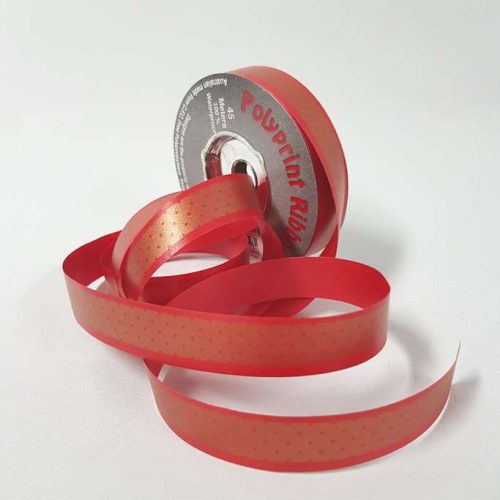 Tear-Curl Ribbon Mini Spot Red 18mm