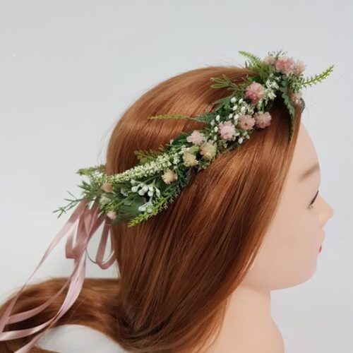 Artificial Flower Crown - "Pink Gyp"