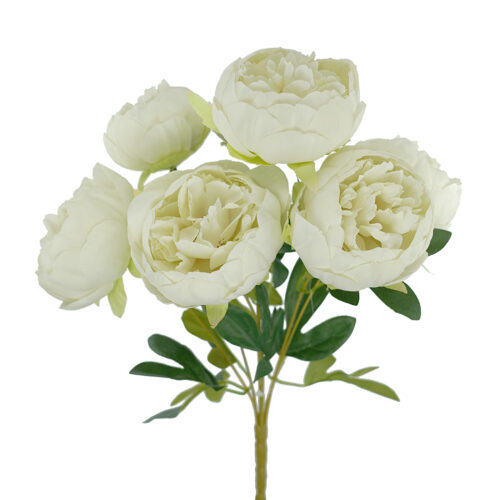 Artificial Peony Bunch White 40cm