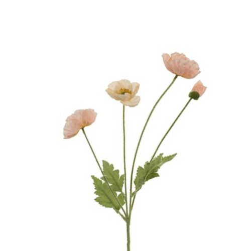 Artificial Poppy Stem Peachy 60cm