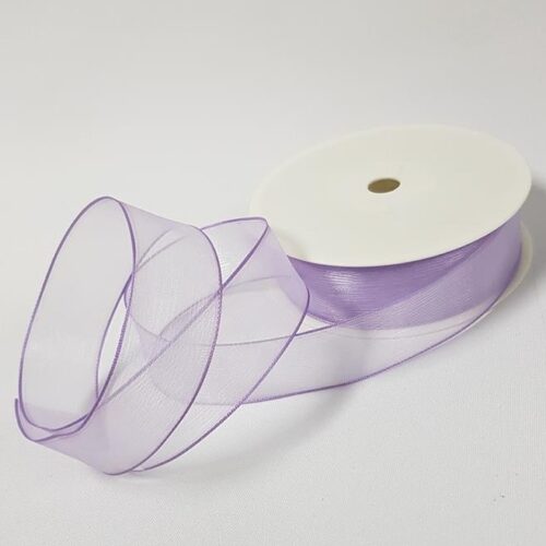 Organza Wired Ribbon 25mm Lilac