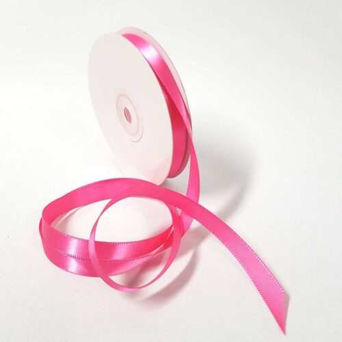 Satin Ribbon Single sided 10mm Shocking Pink