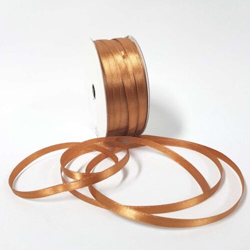 Satin Ribbon Single sided 6mm Bronze