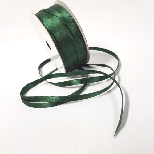 Satin Ribbon Single sided 6mm Hunter Green