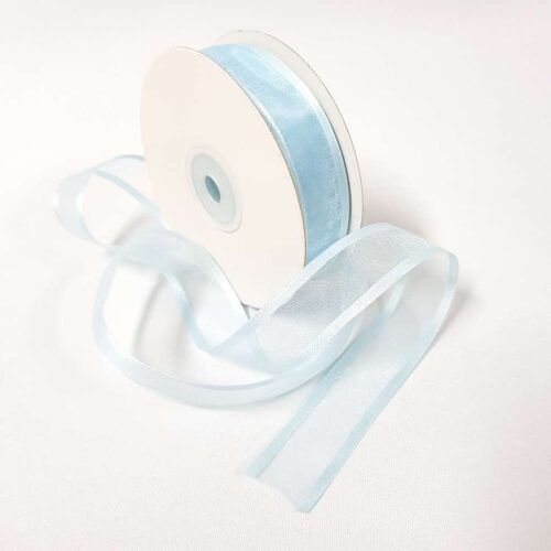 Organza Satin Edged Ribbon 22mm Baby Blue