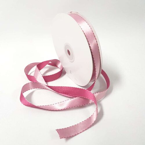 Satin Stitch Ribbon 15mm Light Pink/Rose