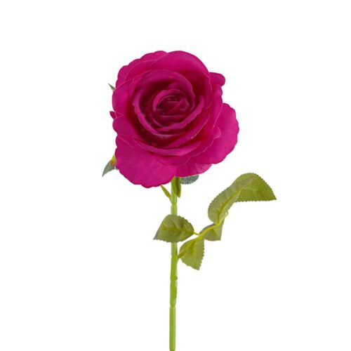 Artificial Rose Velvet Hot Pink 54cm