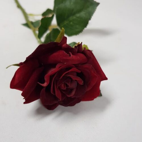 Artificial Miniflora Rose Burgundy 58cm