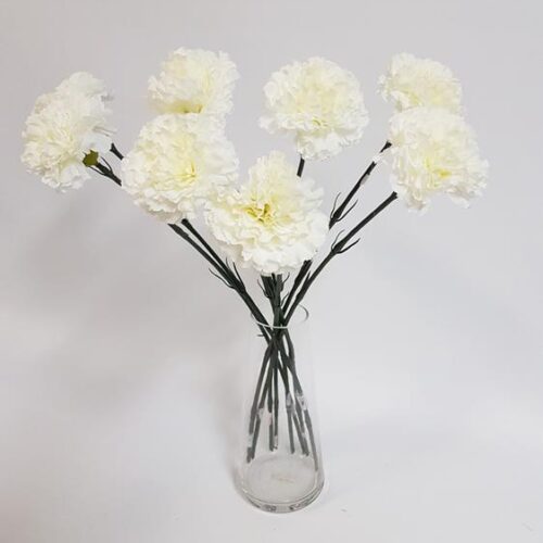 Artificial Carnation White 65cm