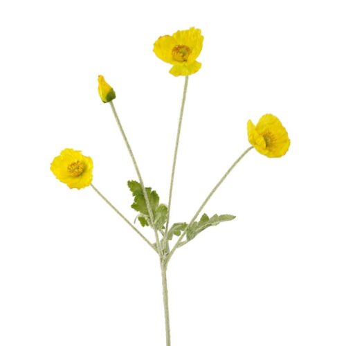 Artificial Poppy Spray Yellow 60cm