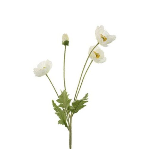 Artificial Poppy Stem White 60cm