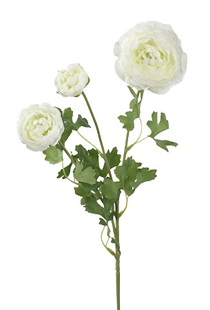 Artificial Ranunculus 3H White 61cm