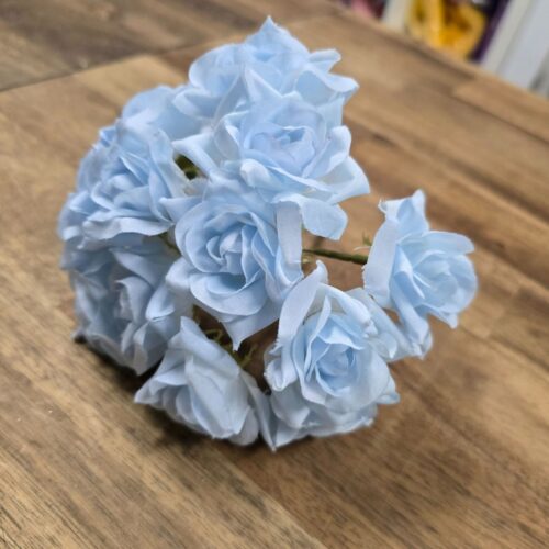 Mini Rose Bunch Baby Blue