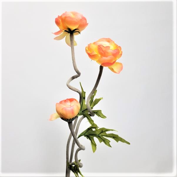 Artificial Ranunculus Spray Coral 57cm - Image 2