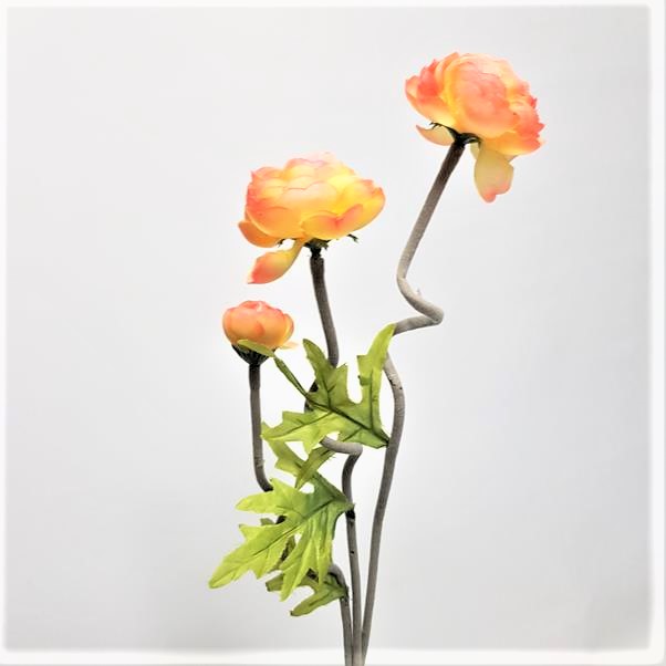 Artificial Ranunculus Spray Coral 57cm