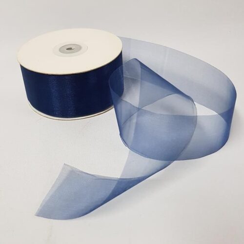 Organza Ribbon 50mm Navy Blue