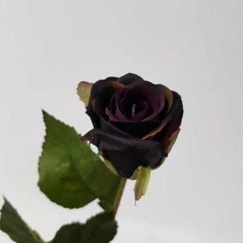 Artificial Rose Bud Lulu aubergine 59cm