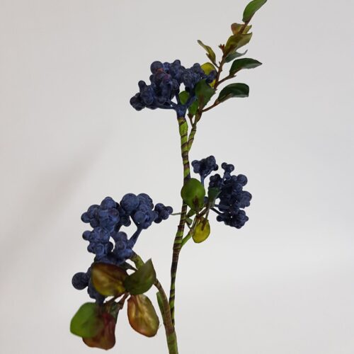 Artificial Navy Blue Berry Spray 48cm