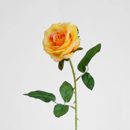 Artificial Rose Winter Yellow 55cm