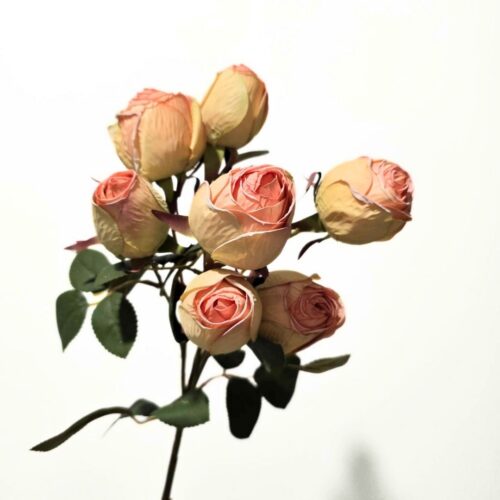 Faux Flora Spray Rose Mandarin 69cm