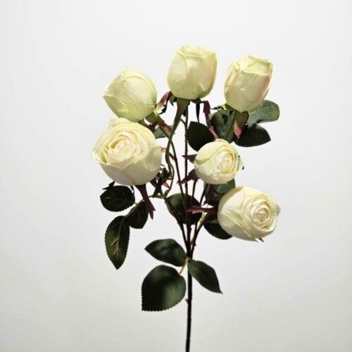 Faux Flora Spray Rose White 69cm