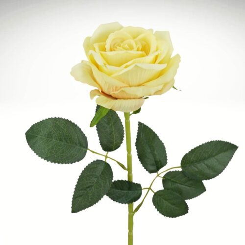 Artificial Rose Velvet Lemon 54cm