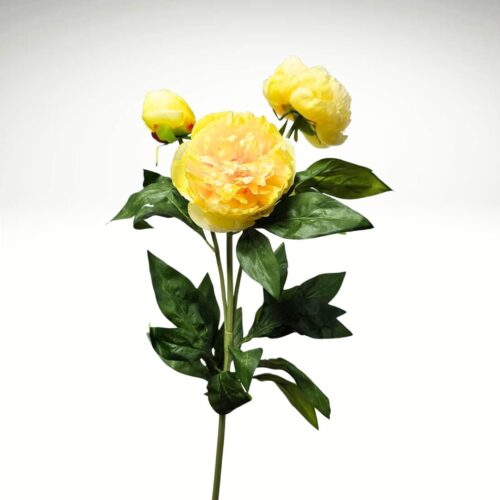 Peony Spray Loving Yellow 75cm