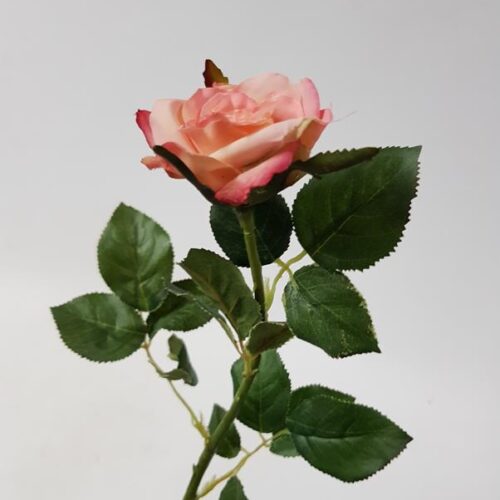 Artificial Miniflora Rose Pink 58cm