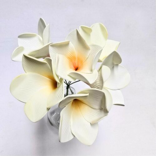 Artificial Frangipani Bunch White 25cm