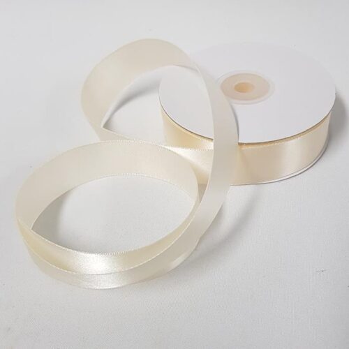 Satin Ribbon Single sided 25mm Ivory