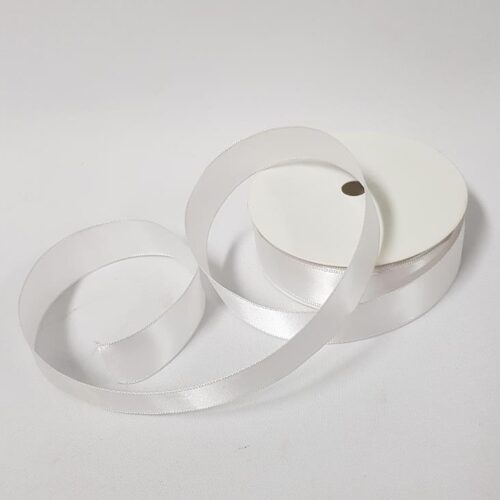 Satin Ribbon Wired Ribbon 25mm White