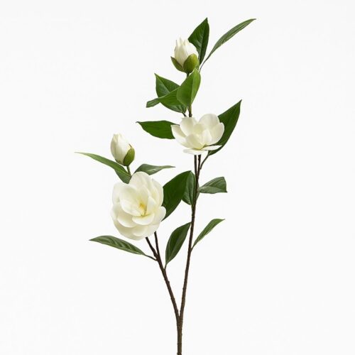 Artificial Camellia with buds White 68cm