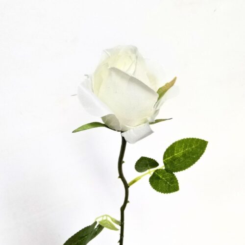 Artificial Rose Bud Bonny White 38cm