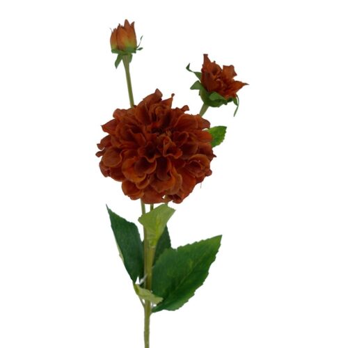 Artificial Dahlia 3H Rust 67cm