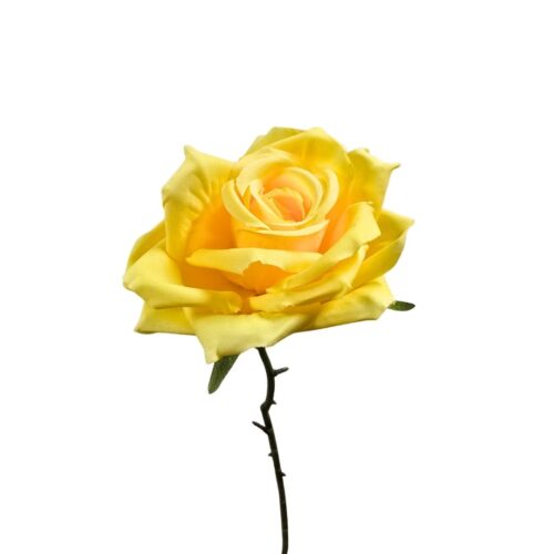 Artificial Tea Rose Yellow 36cm