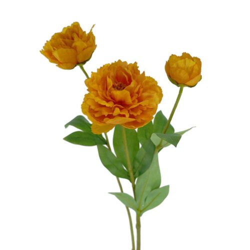 Open Peony Spray Paris Orange 53cm
