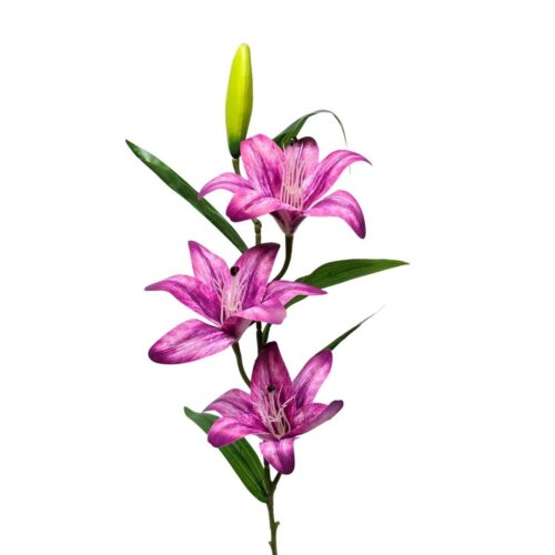 Artificial Lily spray Asiatic Purple 100cm