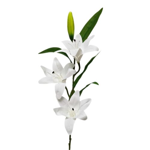 Artificial Lily spray Asiatic White 100cm