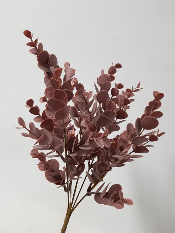 Artificial Eucalyptus Bush Dusty Red 34cm - Image 2