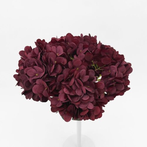 Artificial Hydrangea Bunch Burgundy 5H 45cm
