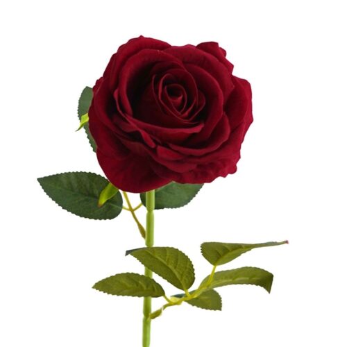 Artificial Rose Velvet Red 54cm