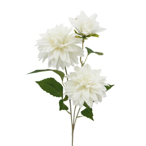Artificial Dahlia Gertrude 3H White 73cm