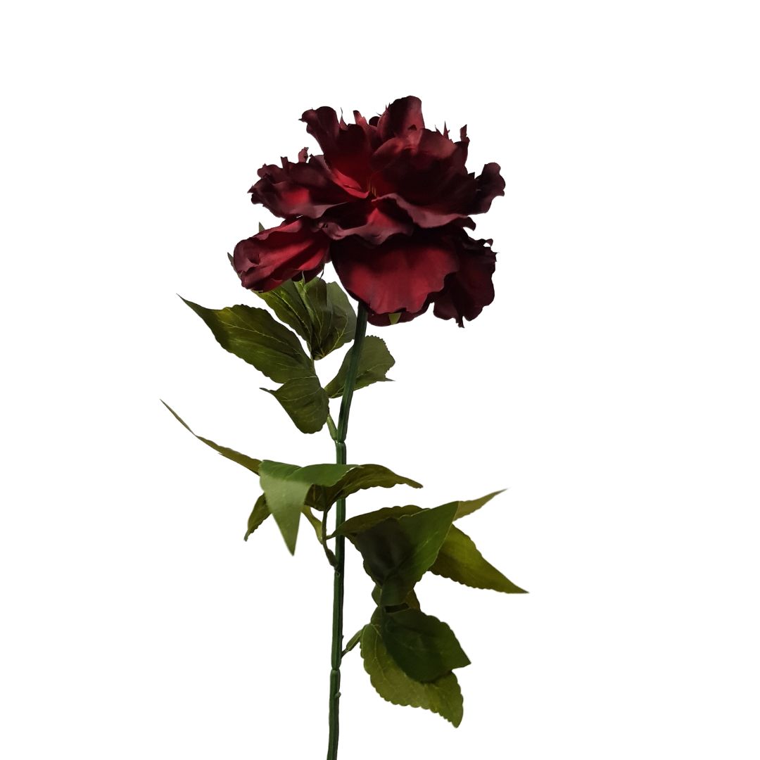 Artificial Peony Stem Burgundy 76cm