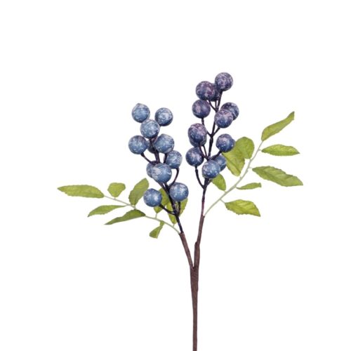 Artificial Woodland Berry Stem Blue 32cm