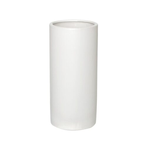 Ceramic Cylinder Vase Matt White 28cm