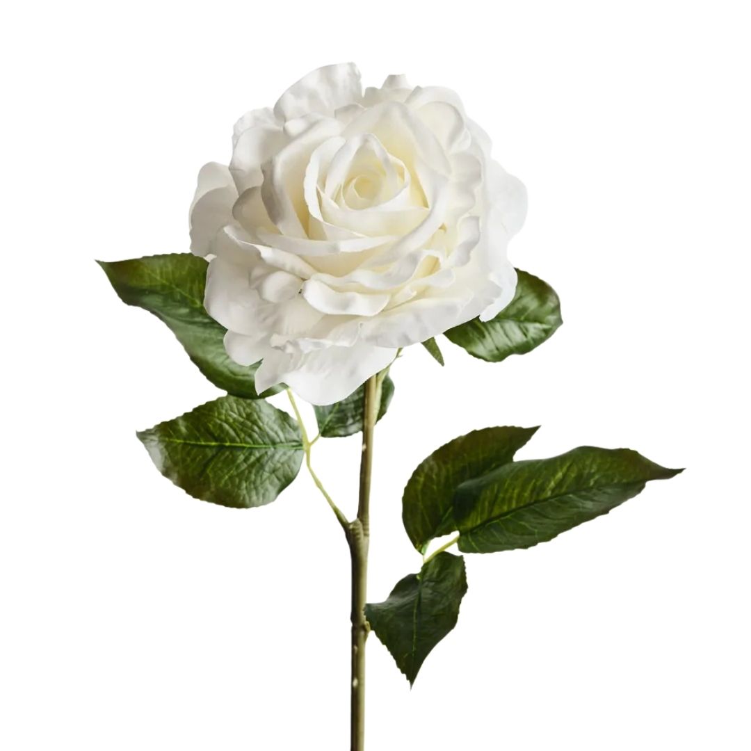 Real Touch Rose Bernadette White 75cm