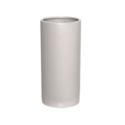 Ceramic Cylinder Vase Light Grey 28cm